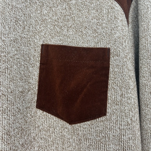 Buffalo David Bitton Crew Mens Neck Sweater Fleece Lined Corduroy Patches Sz Med - Picture 5 of 7